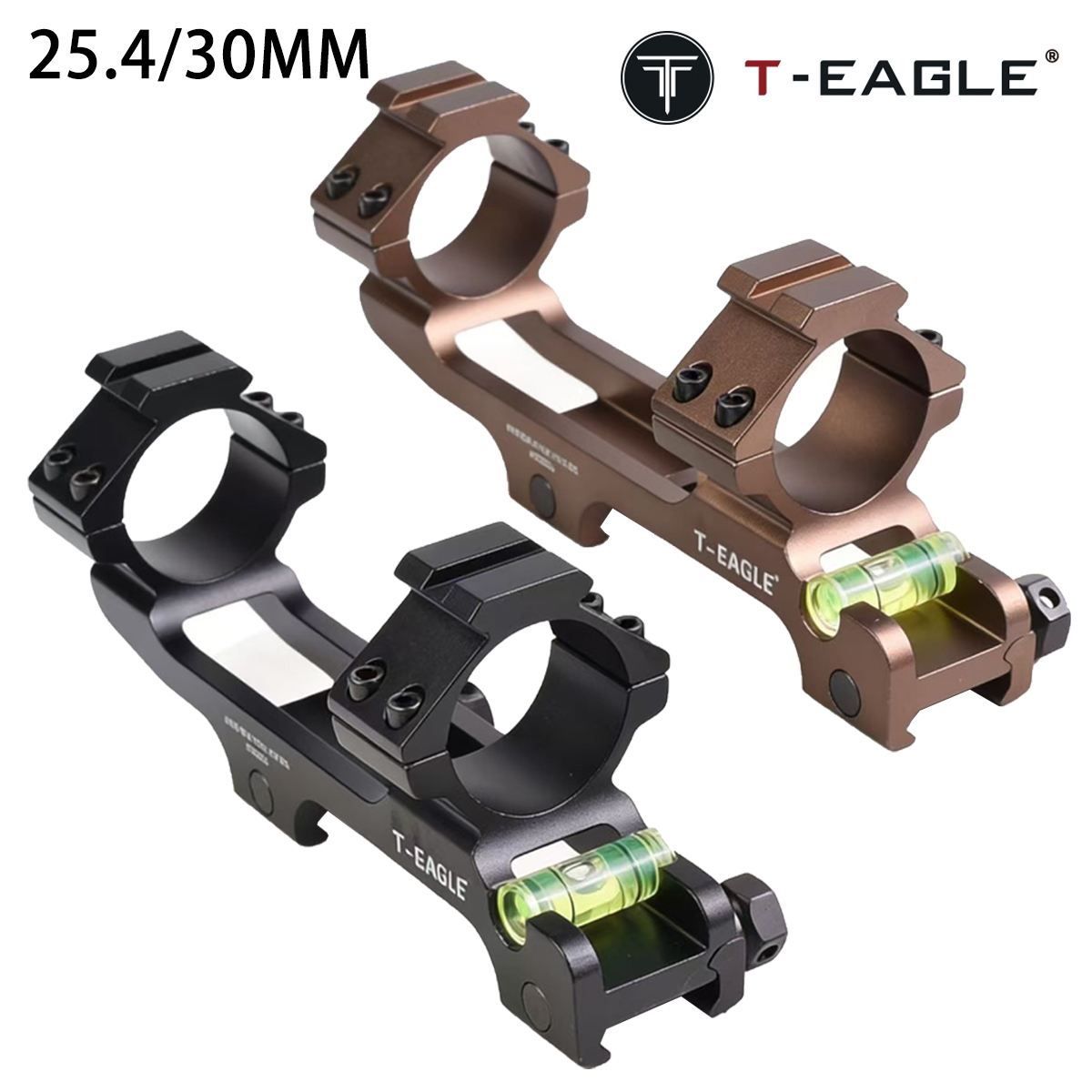 Wood Lathe Bed Extension - BK/TAN ワンピースカンチレバーレベルブラケット 25.4/30mm レールスコープマウント バブルレベル付き ピカティニーレールマウント用