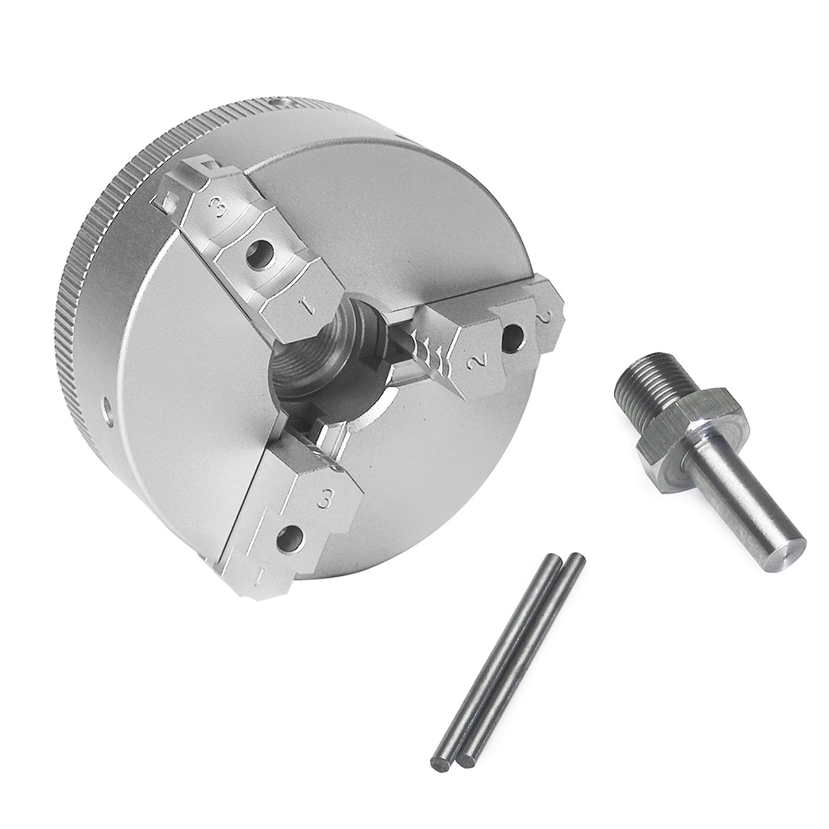 Wood Lathe Chuck 4 Jaw - 50mm 3爪セルフセンタリング旋盤チャック、ミニ旋盤、電動ドリル、DIYモデル製作、PCB穴あけ用チャックアダプター付き