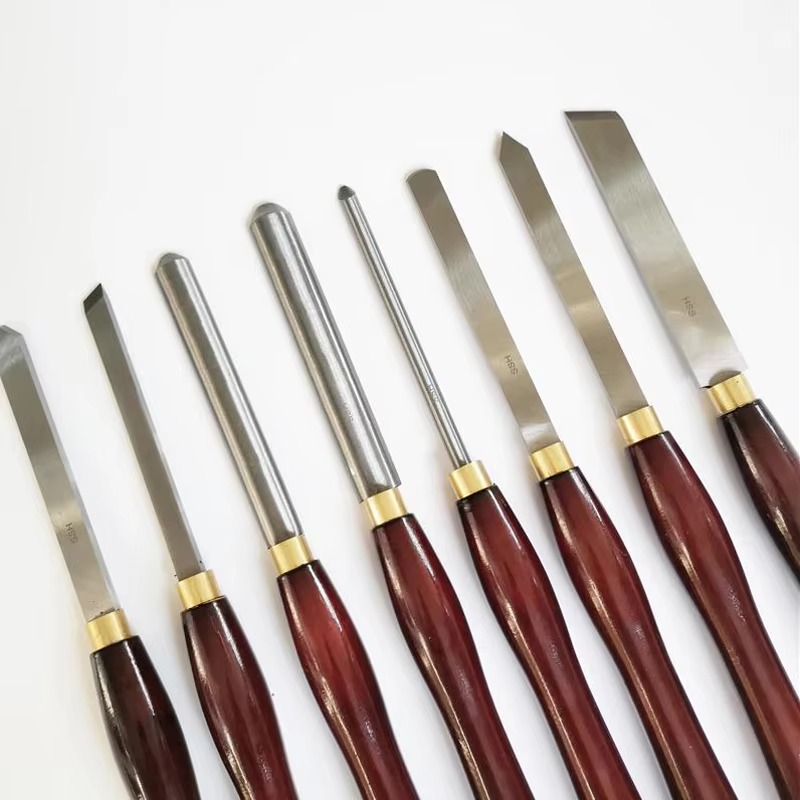 Woodturning Tools Set Hss - 8 個 HSS 木工旋削工具セット高速度鋼旋盤チゼル半円ナイフ手持ち木工ツール