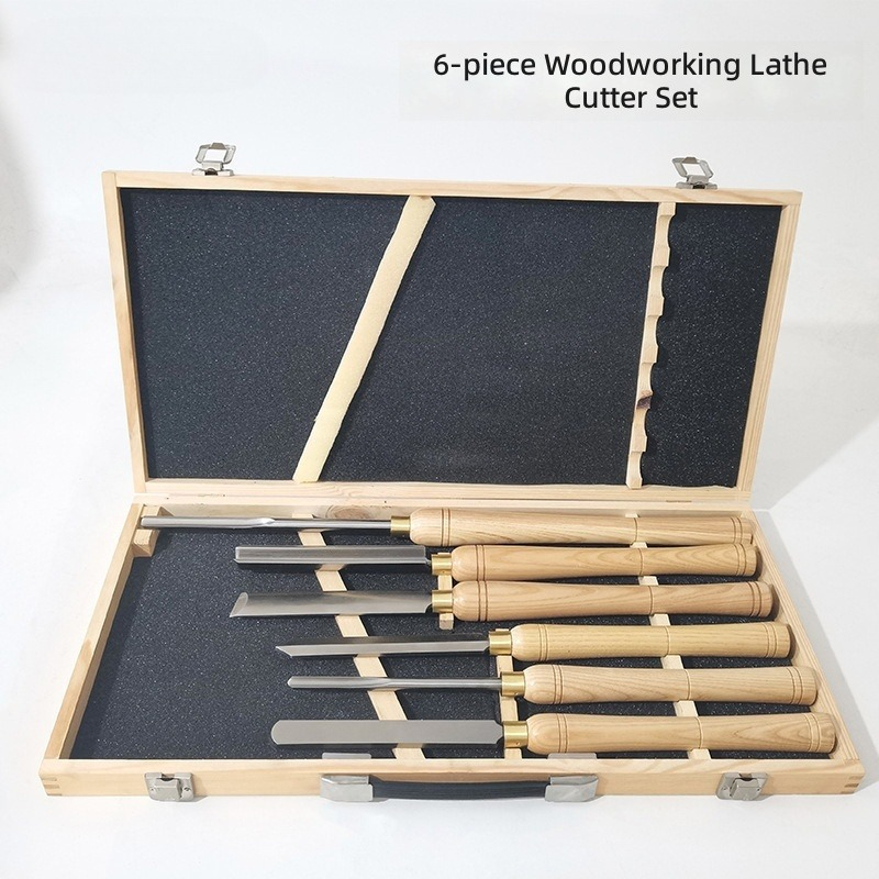 Woodturning Tools Set Hss - 新しい木工旋盤用工具高鋼6点セットHSSカートナイフブナハンドルナイフカービングナイフ木彫りナイフ