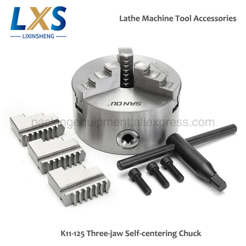 Lathe Chuck 3 Jaw 125Mm - Sanou-機械式旋盤用手動チャック,セルフセンタリング,高精度,3ジョー,125mm, K11-125