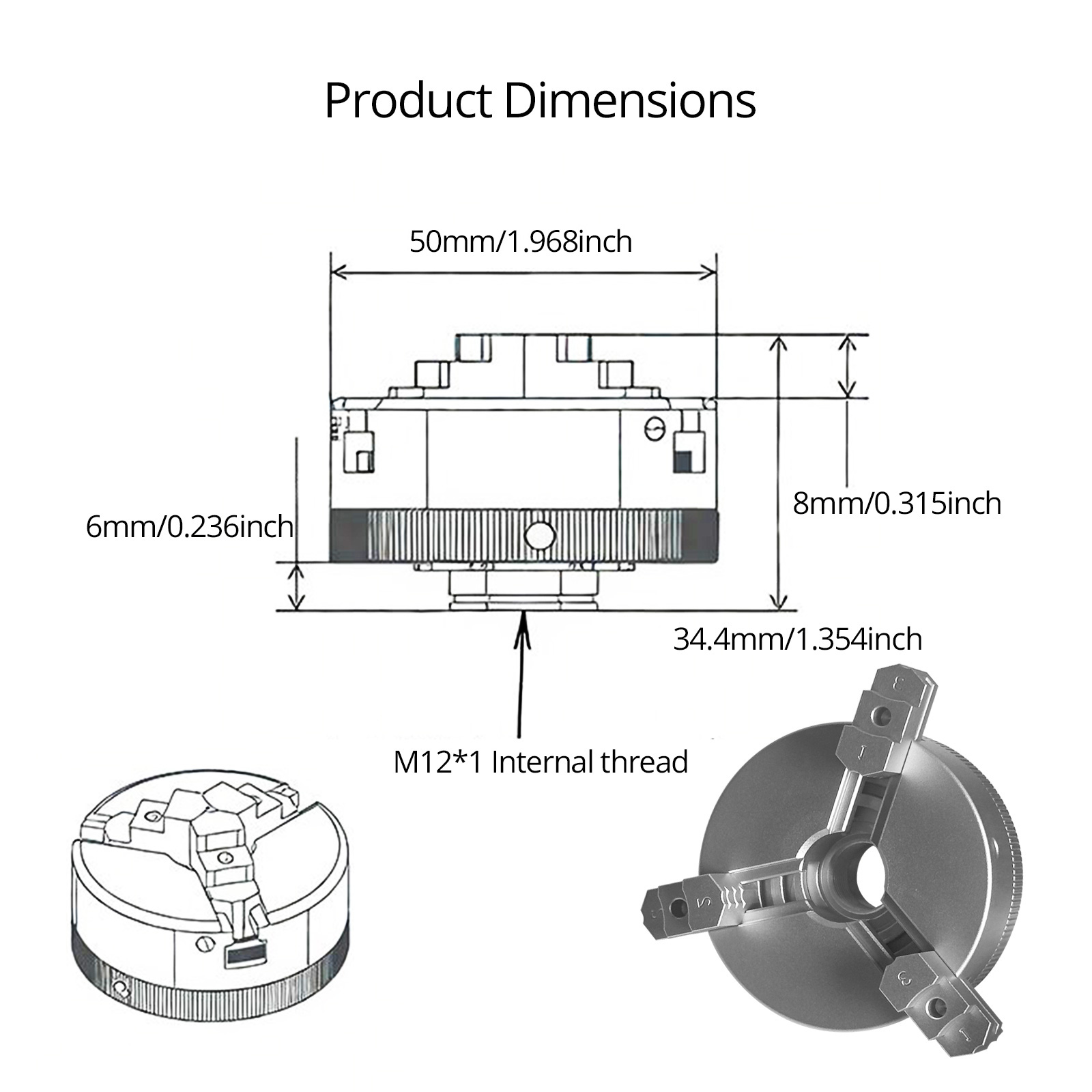 50mm 3爪セルフセンタリング旋盤チャック、ミニ旋盤、電動 - Wood Lathe Chuck 4 Jaw のレビューと価格