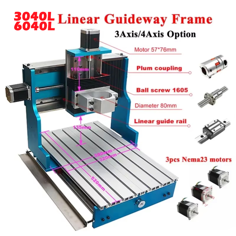 LYスクエアレールリニアガイドCNCフライス盤フレームキット - Cnc Wood Lathe Machine のレビューと価格