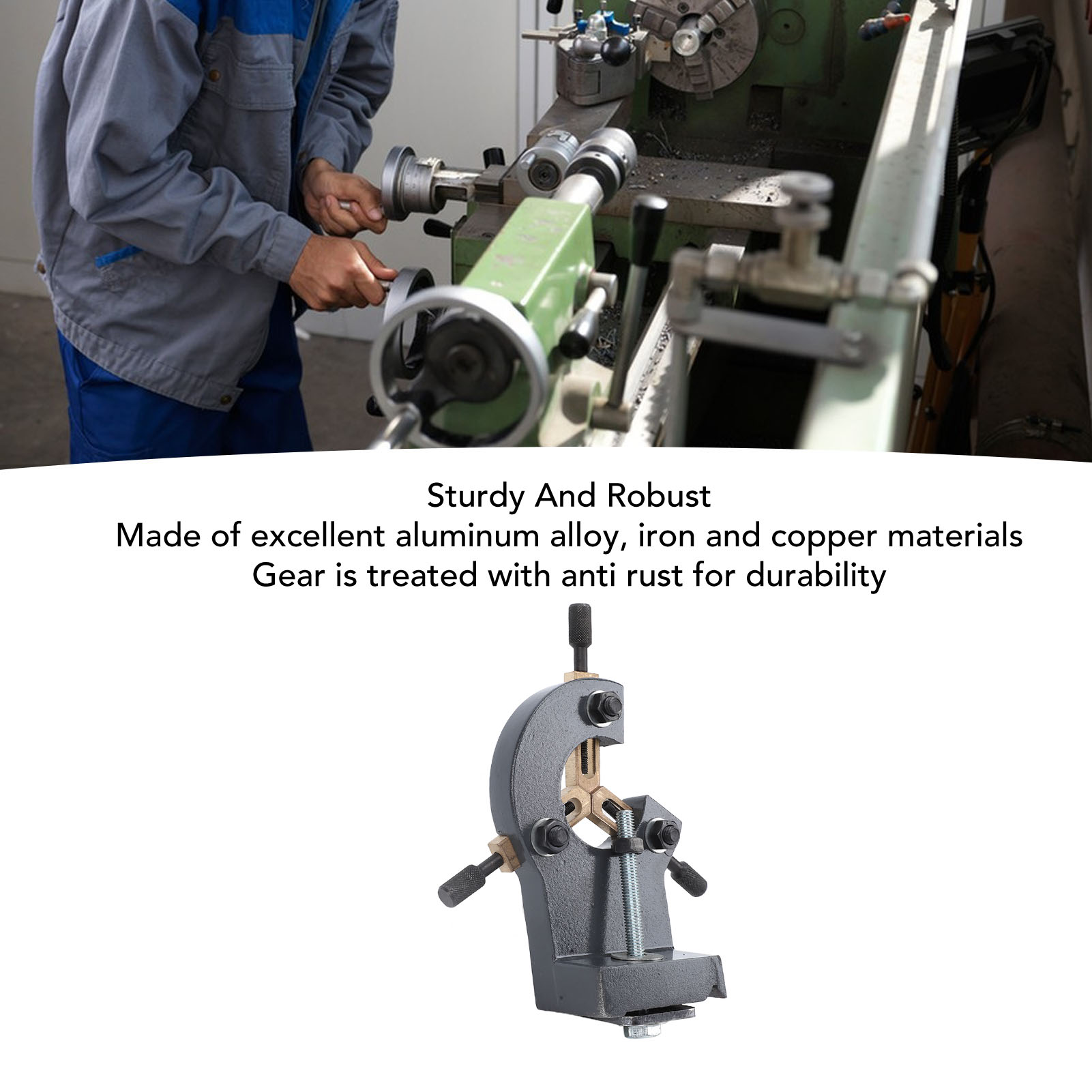 木工旋盤用ステディレスト グレー色の金属製ミニ旋盤用ステディ - Mini Metal Lathe 7X14 のレビューと価格