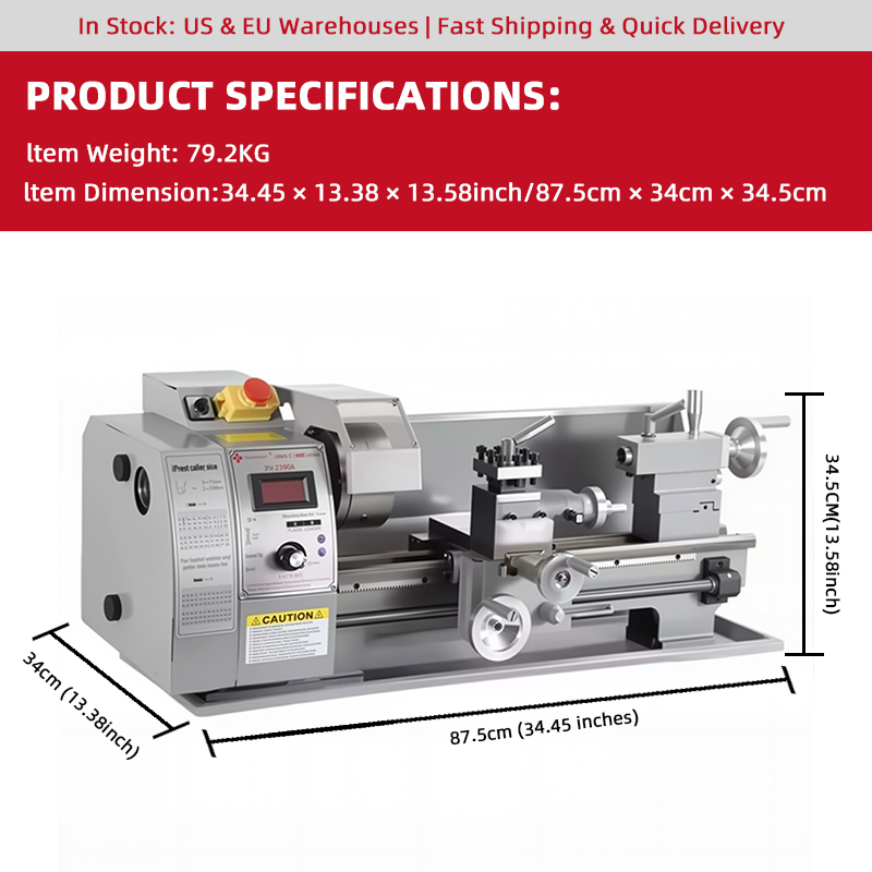 プロ仕様OEM 750W 72.9kgヘビーデューティーエネ - Bench Lathe 750W Metal のレビューと価格