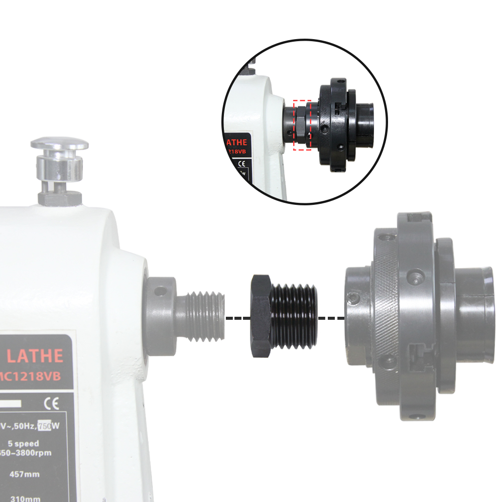 木工旋盤ヘッドストックスピンドルアダプターねじ山1インチ-8 - Wood Lathe Duplicator Attachment のレビューと価格