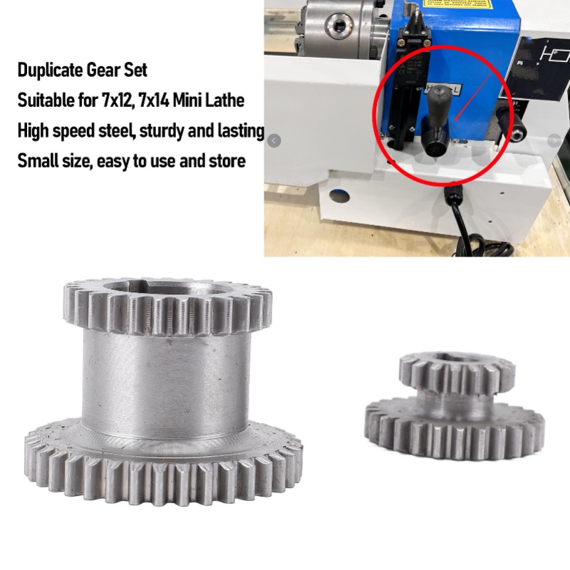 金属製ギアセット、2速・高・低速トランスミッション用、061 - Mini Metal Lathe 7X14 のレビューと価格