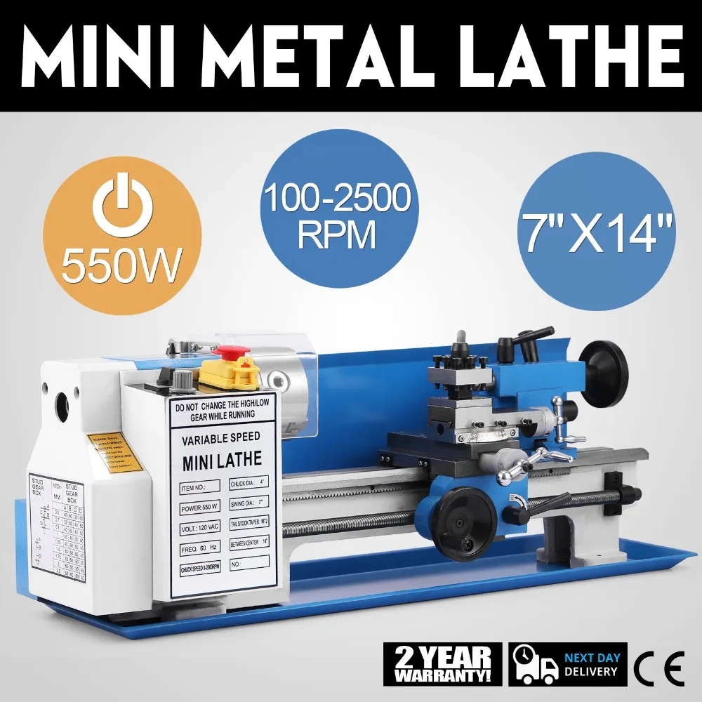 ミニ旋盤 CJ 0618 550W 7インチ x 14インチ - Woodworking Lathe Variable Speed 550W のレビューと価格